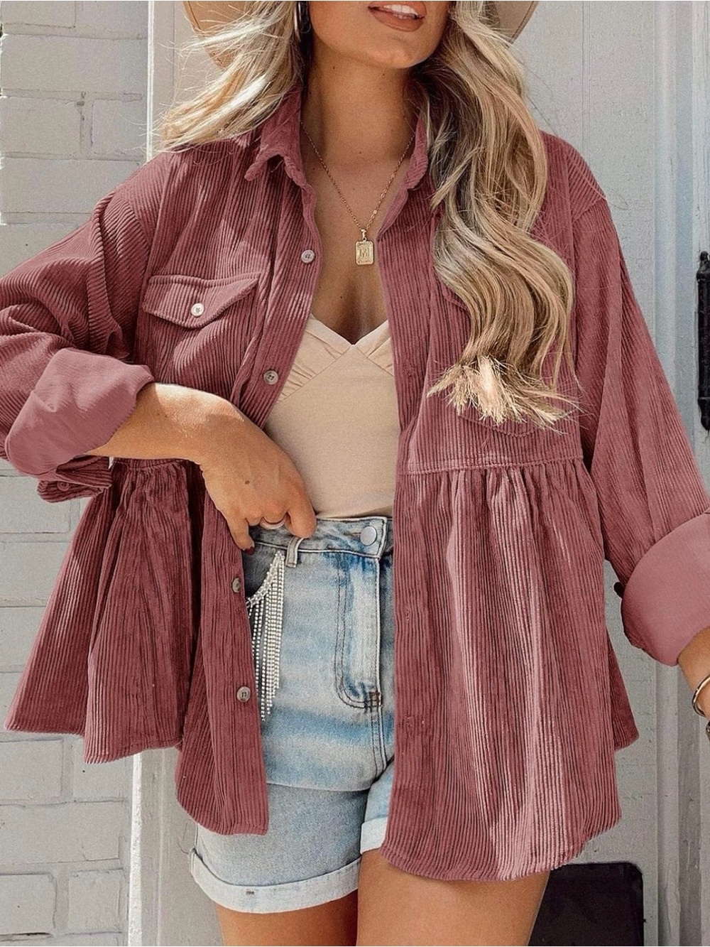 Mauve Babydoll Top